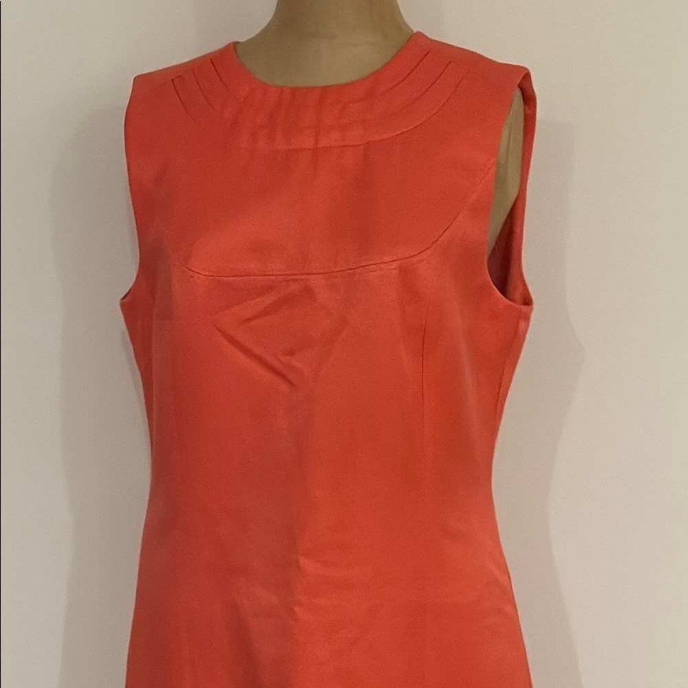 Tory Burch sz 10 Elegant Orange Sleeveless Dress cotton wool silk great cond - Picture 2 of 7